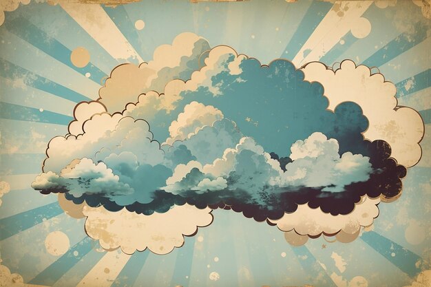 Fondo vintage con un diseño de nube grunge