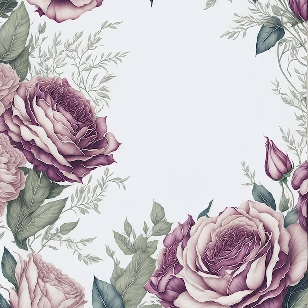 Fondo vintage con flores AI