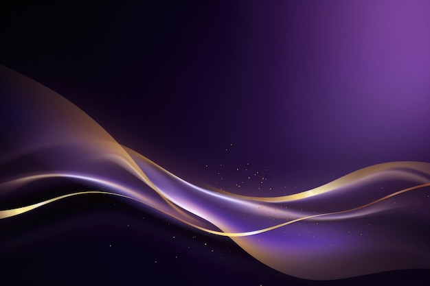 Fondo violeta con onda dorada papel de pared HD plantilla corporativa espacio de copia