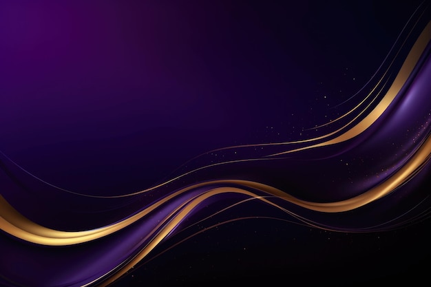 Fondo violeta con onda dorada papel de pared HD plantilla corporativa espacio de copia