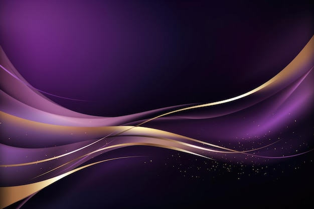 Fondo violeta con onda dorada papel de pared HD plantilla corporativa espacio de copia
