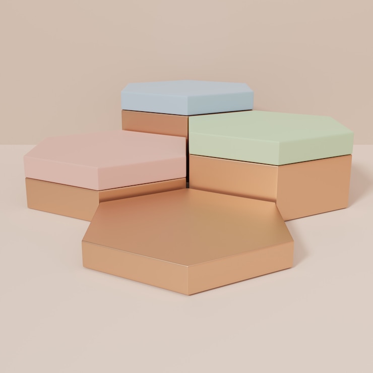 Fondo de visualización de productos de lujo de representación 3D para productos de belleza, cuidado de la salud o productos de miel