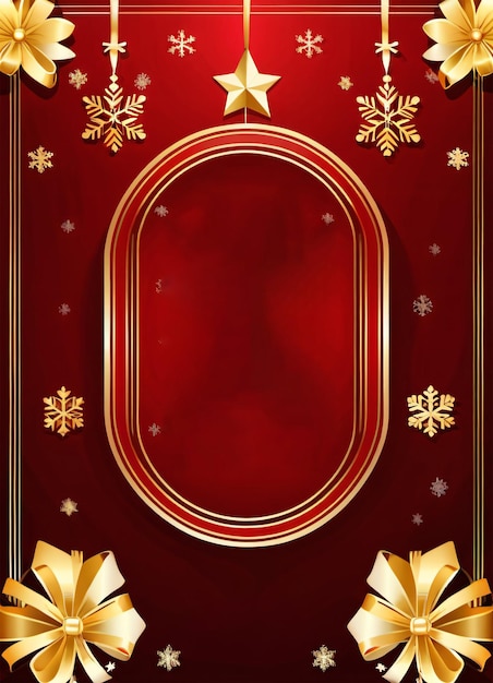 Fondo de volante de Navidad diseño rojo y dorado.