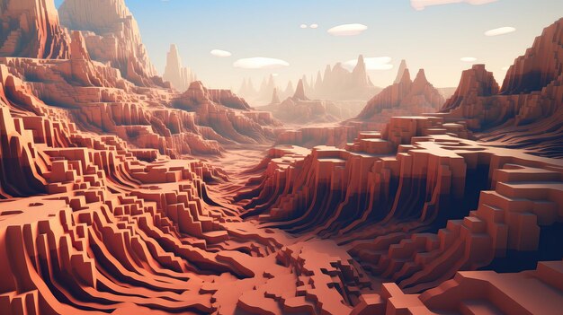 fondo voxel superficie paisaje ilustración abstracto 3d naturaleza juego tierra fondo geométrico voxel superficie paisaje ai generado