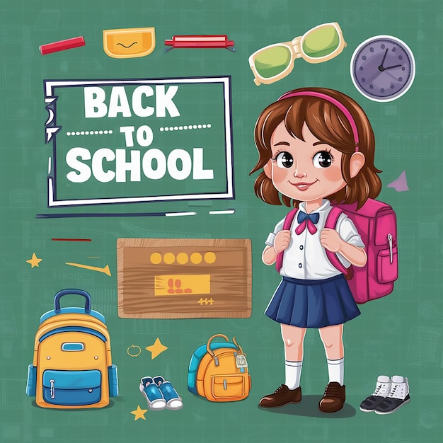 Fondo de vuelta al colegio con estudiante feliz