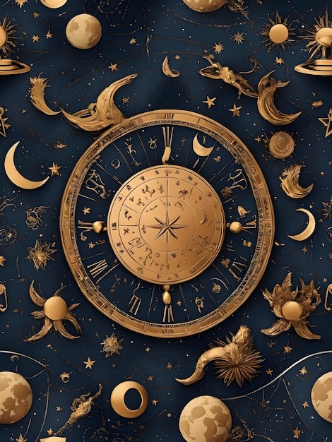 Fondo del zodiaco de patrones sin fisuras de astrología de moda