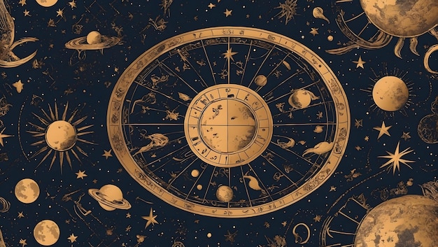 Fondo del zodiaco de patrones sin fisuras de astrología de moda