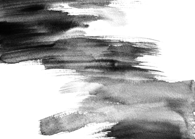 Fondos abstractos de la acuarela negra, pintura de la mano en el papel.