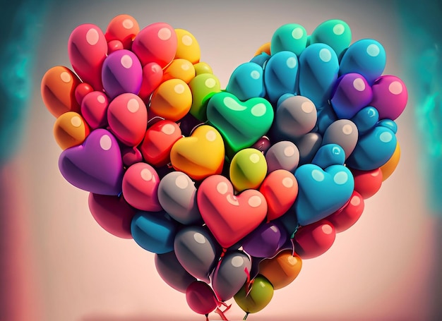 fondos de globos coloridos con corazón
