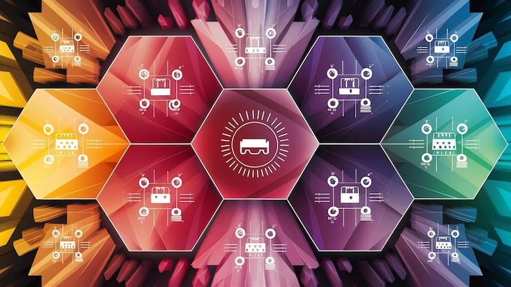 Foto fondos hexagonal gradiente para la creación de redes