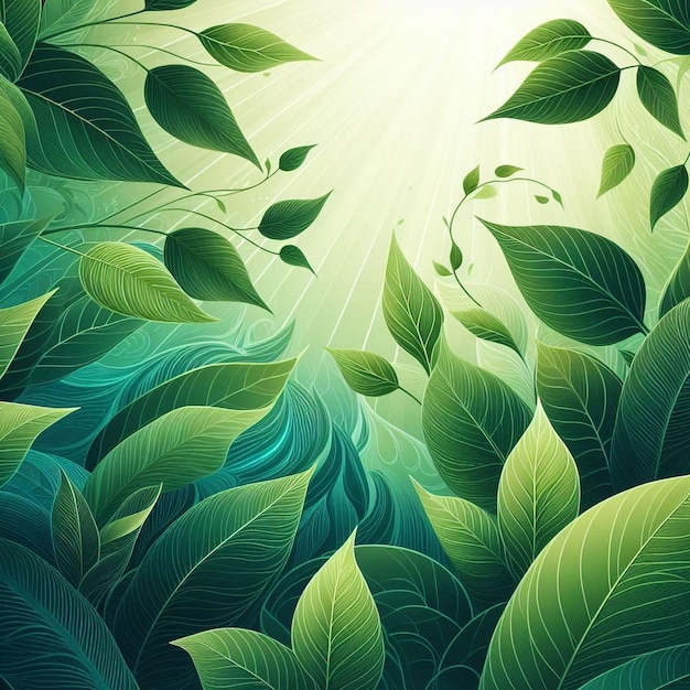 Los fondos de la naturaleza de las hojas, la ilustración del patrón, el diseño de telón de fondo de las plantas, el resumen, una ilustración de papel tapiz de la naturaleza verde vibrante.