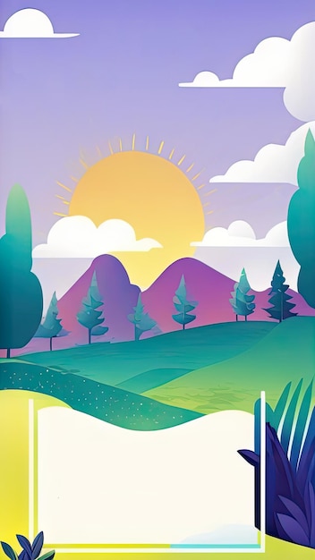 Fondos de paisajes naturales de primavera de verano con espacio de copia para texto utilizado para tarjetas de felicitación de Banner y plantillas de diseño de historias de medios sociales