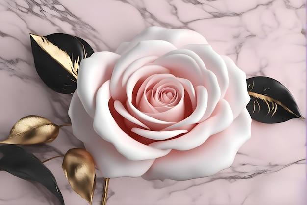 Fondos de pantalla 3d flor rosa mármol rosa