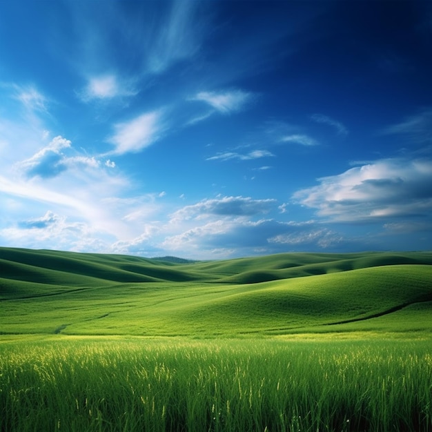 Foto fondos de pantalla campo verde en el cielo.