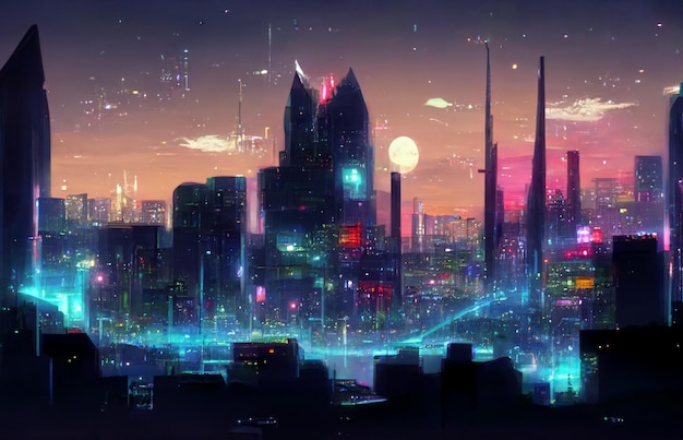 Fondos de pantalla de Una ciudad en la noche.