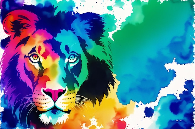 Fondos de pantalla de leones coloridos que son de alta definición y alta definición.