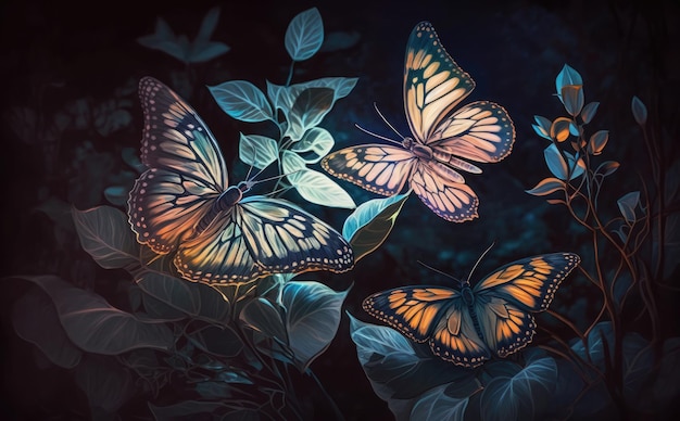 fondos de pantalla de mariposas en la oscuridad