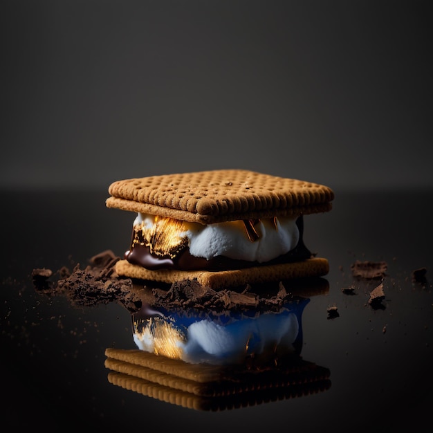 Fondos de Pantalla S'mores sobre fondo negro Fotografía Alimentos descargar imagenes