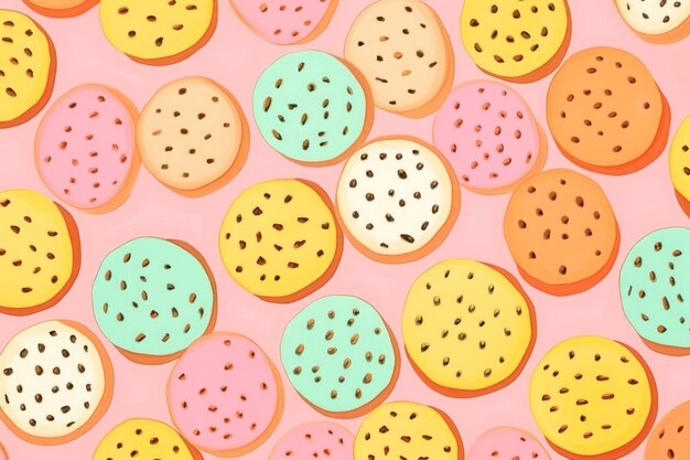 Los fondos de los patrones de las galletas de comida