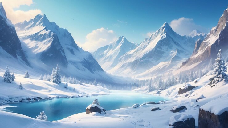 Fondos versátiles como la ilustración de paisajes nevados