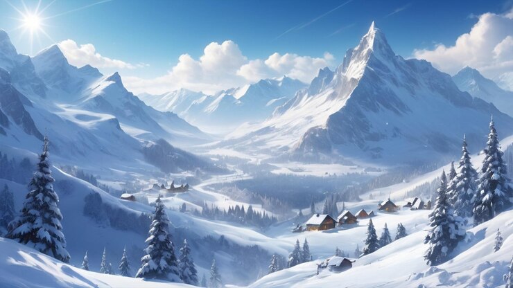 Fondos versátiles como la ilustración de paisajes nevados