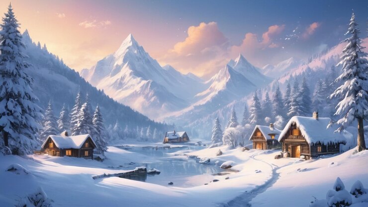Fondos versátiles como la ilustración de paisajes nevados