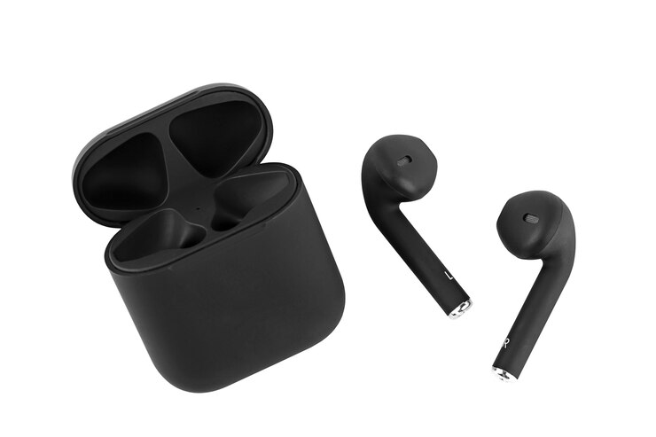 fones de ouvido bluetooth sem fio pretos isolados