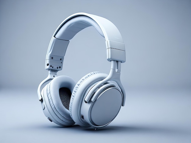 Fones de ouvido brancos de alta qualidade sem fio em fundo branco ai generative