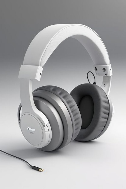 Fones de ouvido sem fio isolados em um fundo branco renderização 3D Fones de ouvir elegantes fundo transparente