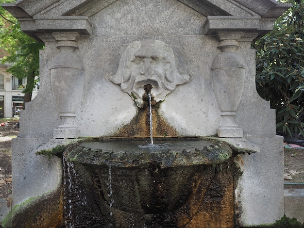 Fontana dei mascheroni in Turin