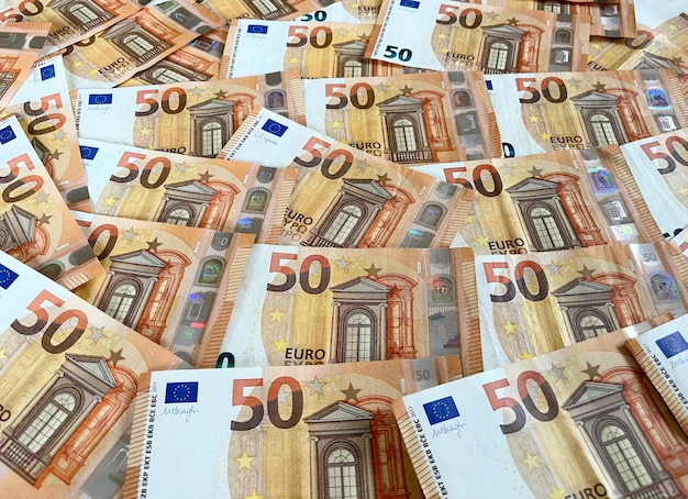 Foto fonte das notas de euro notas de euro moeda de euro moedas da europa