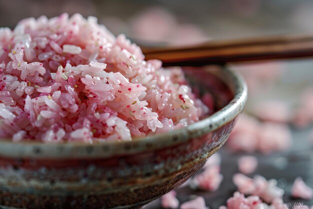 Fonte de arroz rosa novo e saudável