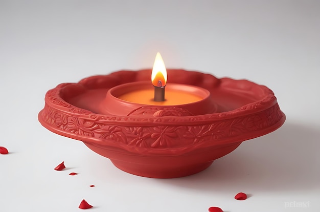 Fonte de celebração feliz de Diwali com lâmpadas tradicionais