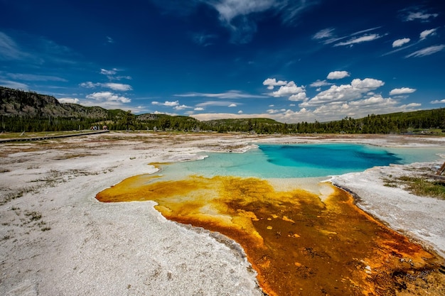 Fonte termal quente em Yellowstone