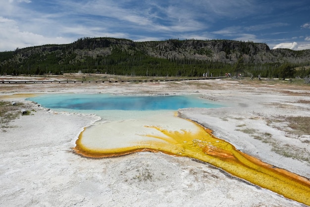 Fonte termal quente em Yellowstone