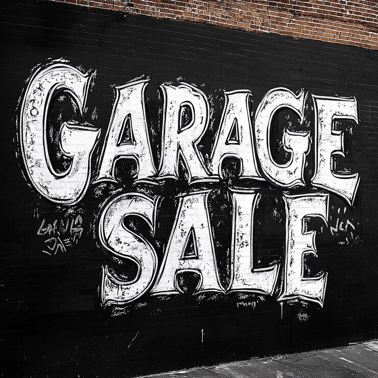 Foto fontes de graffiti en blanco y negro con las palabras ga