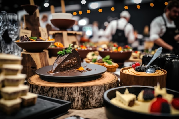 Food Festival mit verschiedenen Speisen Catering-Service AI generiert