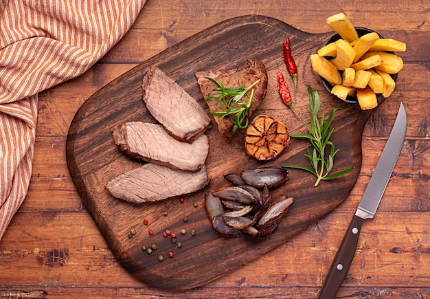 Food-Fotografie von gebratenem Rindfleisch