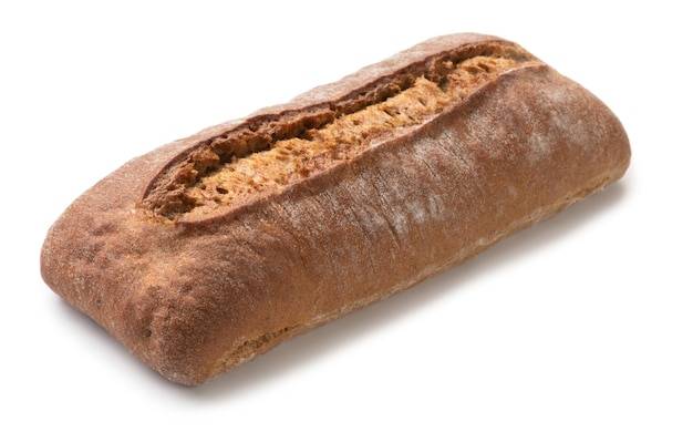 Food-Konzept frisch gebackenes Brot isoliert auf weißem Hintergrund