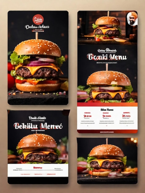 Food Social Media Post oder Web Banner Vorlage Design Food Promotion Banner Burger Social Media Post Vektor-Illustration