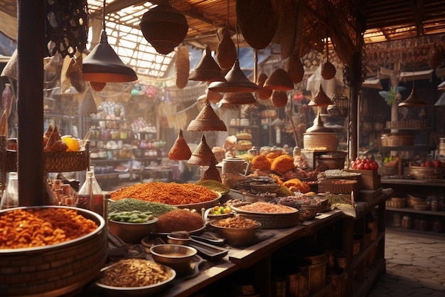 Food-Tourismus-Konzept, bei dem ethnische Küche auf traditionellen Märkten erforscht wird