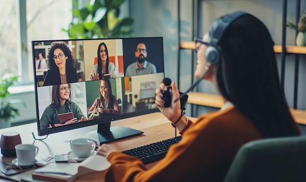 Foto força de trabalho híbrida de diversidade inclusiva