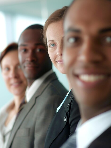 Foto força de trabalho inclusiva com empresários que mostram diversidade no escritório