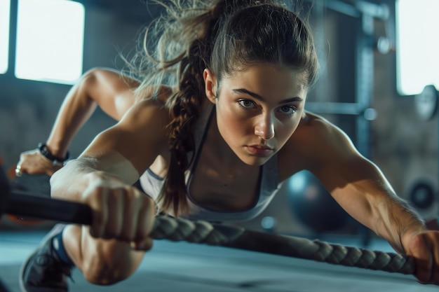 Foto força e agilidade do treinamento de atletas femininas no ginásio