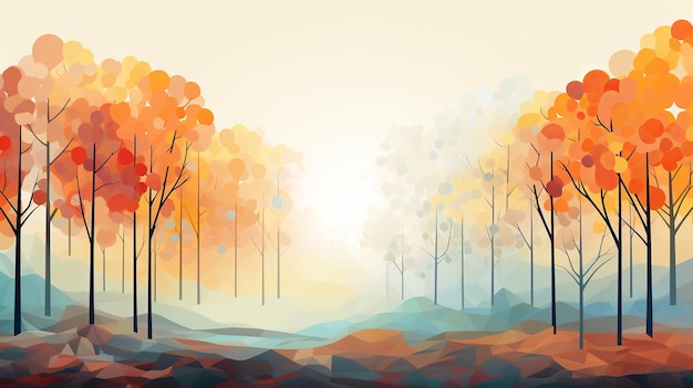 Forest Fantasia arte de traço minimalista limpo Generative ai