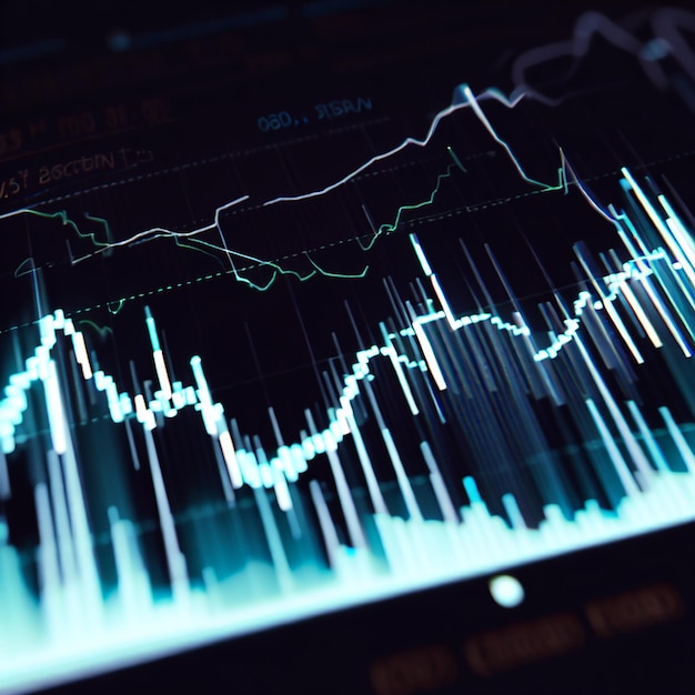 Forex-Chart auf schwarzem Hintergrund