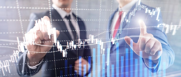 Forex trading Conceito de investimento do mercado financeiro no fundo do centro de negócios