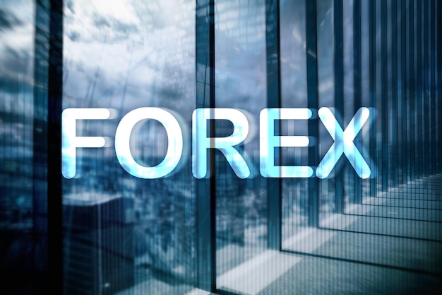 Forex trading e conceito de investimento em fundo desfocado de dupla exposição