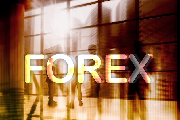 Forex trading e conceito de investimento em fundo desfocado de dupla exposição