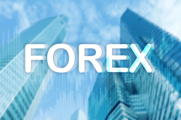 Forex trading e conceito de investimento em fundo desfocado de dupla exposição